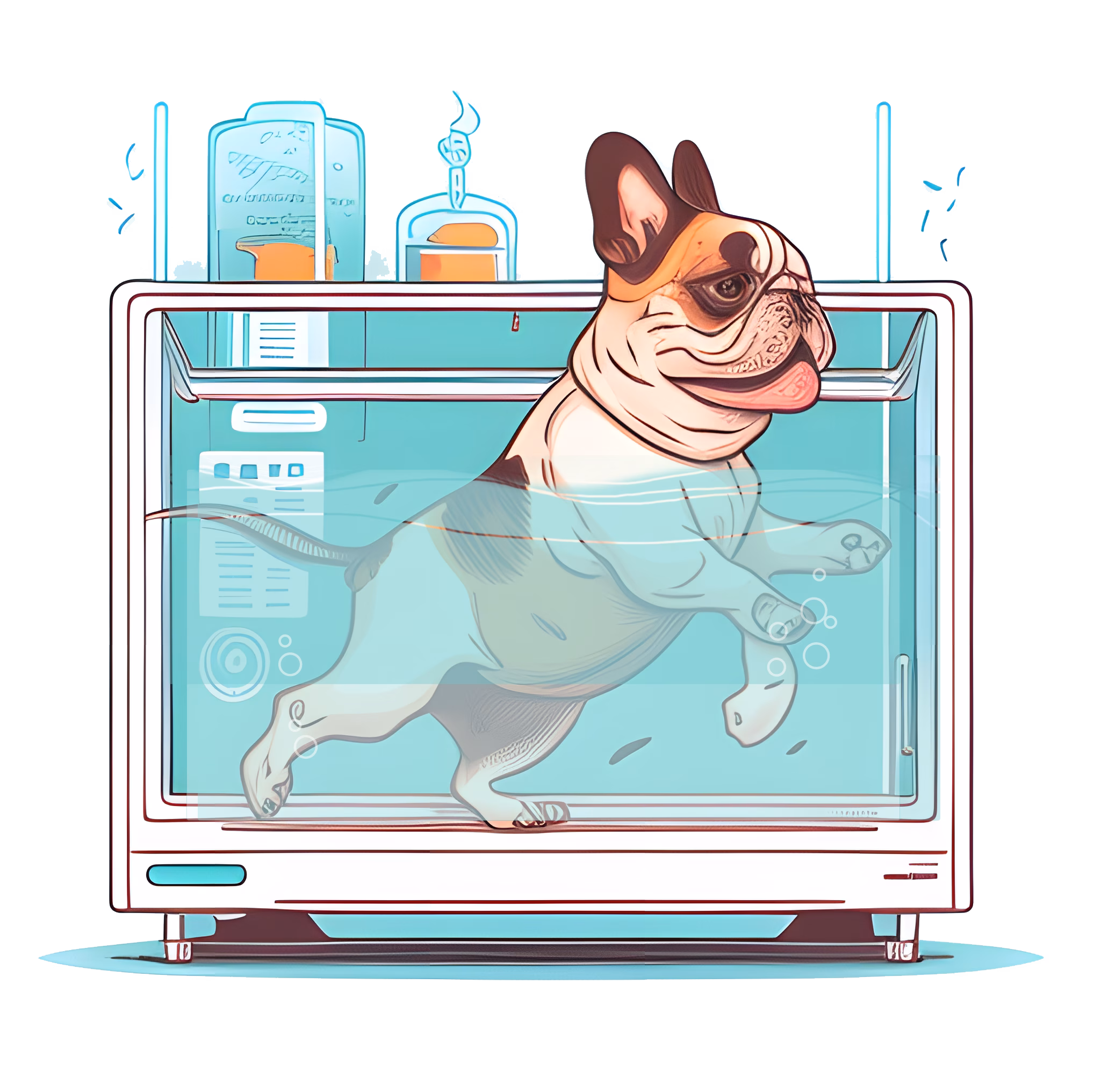 Pet in rehabilitation pool